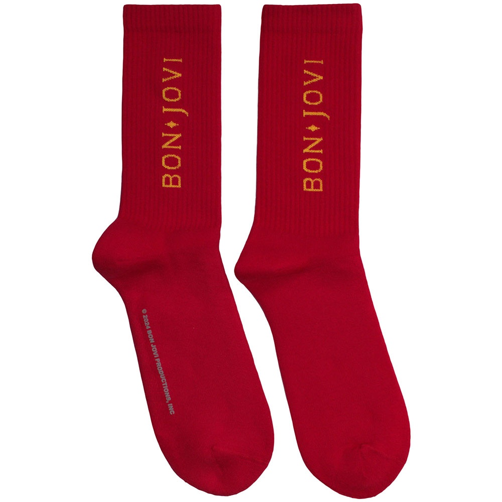 Bon Jovi - Original Logo Chaussettes - Rouge